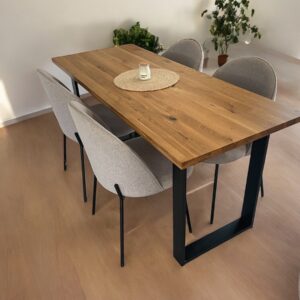Drewniany Stół Dębowy rozkładany z nogami Loft 160x90x30 z dostawką 40cm
